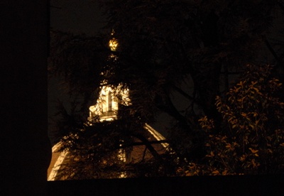 Night shot of Duomo from kitchen window